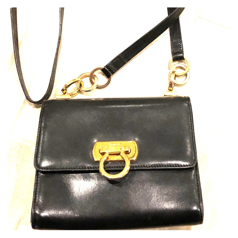 Black Ferragamo Cross Body Purse